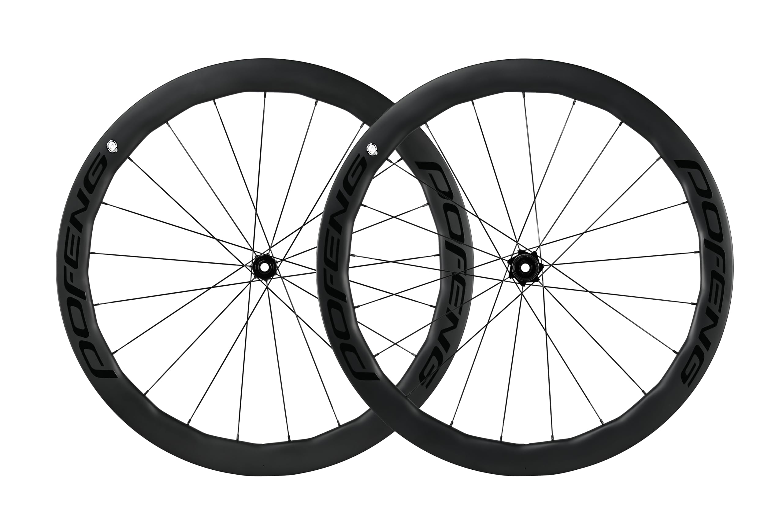 POFENG 700c Carbon Fiber Road Bike Wheelset - 50/28mm Disc Brake Tubeless UD Matte Wheels for Racing & Endurance Cycling | Lightweight Aero Performance for Road Bikes