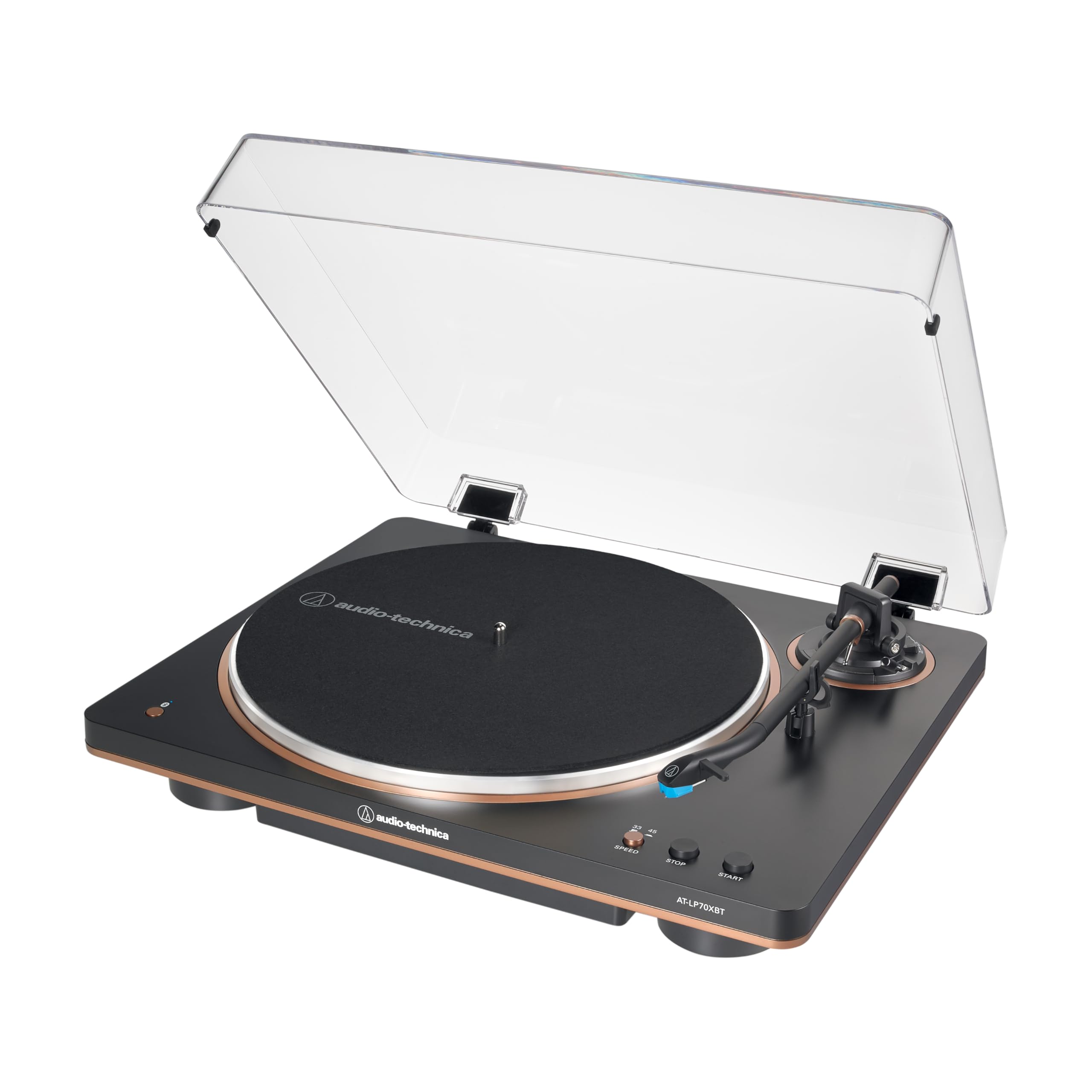 Audio-Technica AT-LP70XBT Fully Automatic Wireless Belt-Drive Turntable with Bluetooth - Black/Bronze Vinyl Record Player for Home & Studio Use | Perfect for Music Lovers & DJs