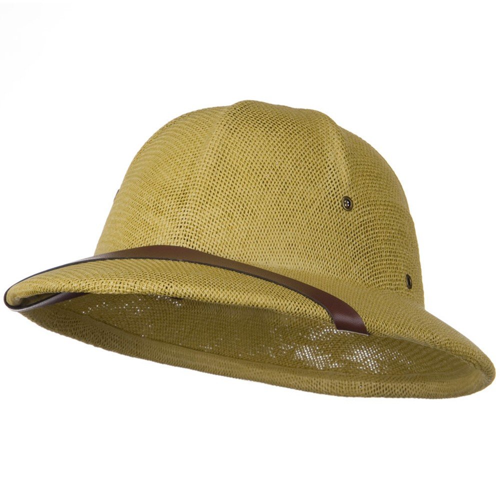 Funny Safari Pith Helmet Hat - Adult Costume Party Hat - French Colonial Beige Sun Hat for Halloween, Cosplay & Jungle Adventure Theme Parties