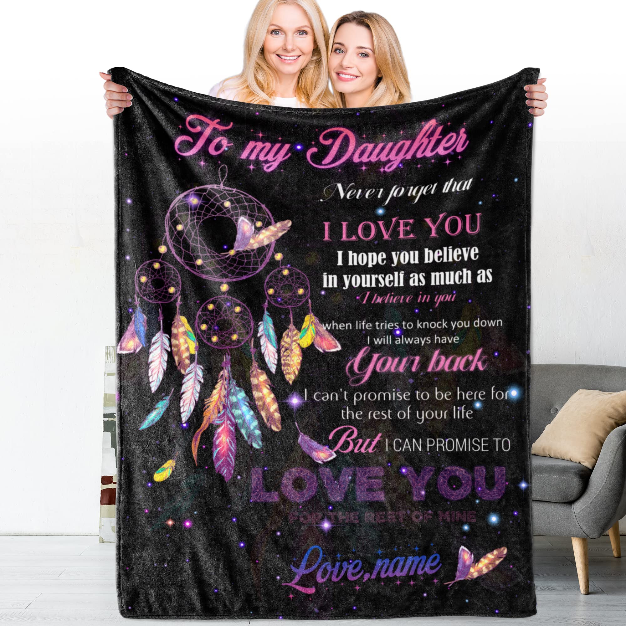 Soft Flannel Throw Blanket for Daughter - 40x50 Inch Cozy Gift from Mom | Birthday, Graduation, Anniversary Present | Perfect for Snuggling, Lounging & Home Decor