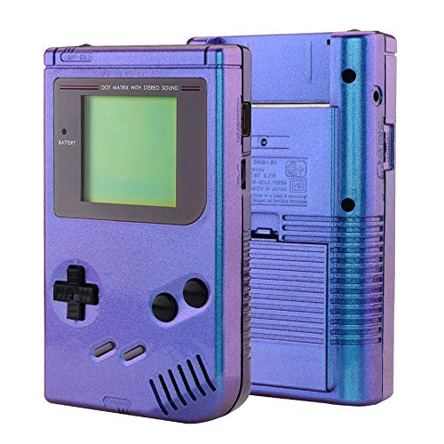 eXtremeRate Chameleon Purple Blue Replacement Housing Shell for Gameboy Classic 1989 GB DMG-01 Console - Full Case Cover with Screen Lens & Buttons Kit (Handheld Console Not Included) | Retro Gaming Accessory for Nintendo Game Boy Enthusiasts