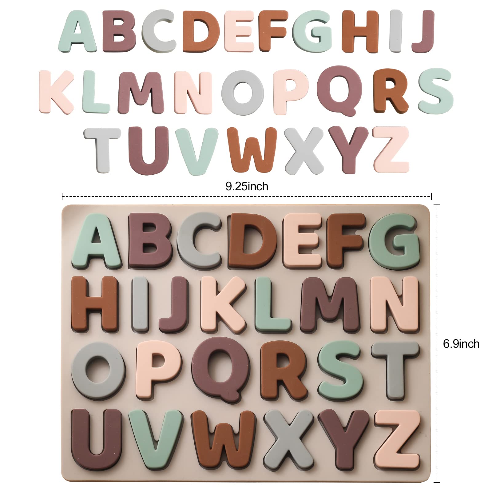 **Soft Silicone ABC Puzzle for Toddlers - Montessori Alphabet Learning Toy with Puzzle Board & Letter Blocks - Preschool Early Education Gift for Boys & Girls - Perfect for Home, Classroom & Travel Play**