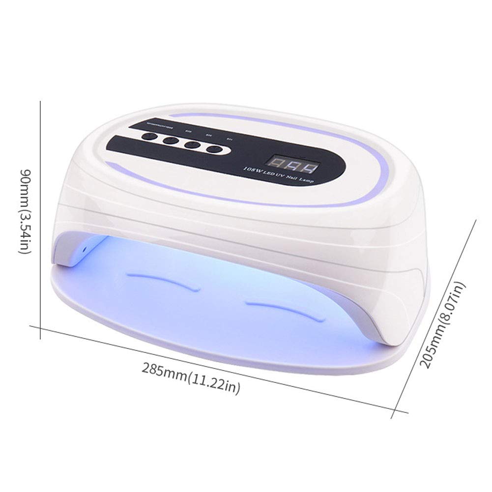 UBERSWEET® 108W Professional LED Gel Nail Lamp - Fast Curing UV/LED Nail Dryer for Home & Salon Use - Perfect for Gel Polish, Acrylic Nails & Nail Art - Compact Design with Timer Function