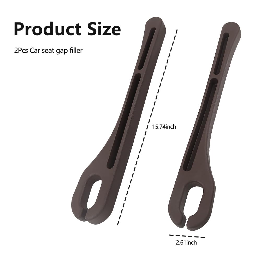 2PCS Car Seat Gap Filler Organizer with Phone Holder, Upgrade Version for Preventing Items from Falling, Essential Car Accessories, Brown - Perfect for Road Trips and Daily Commutes