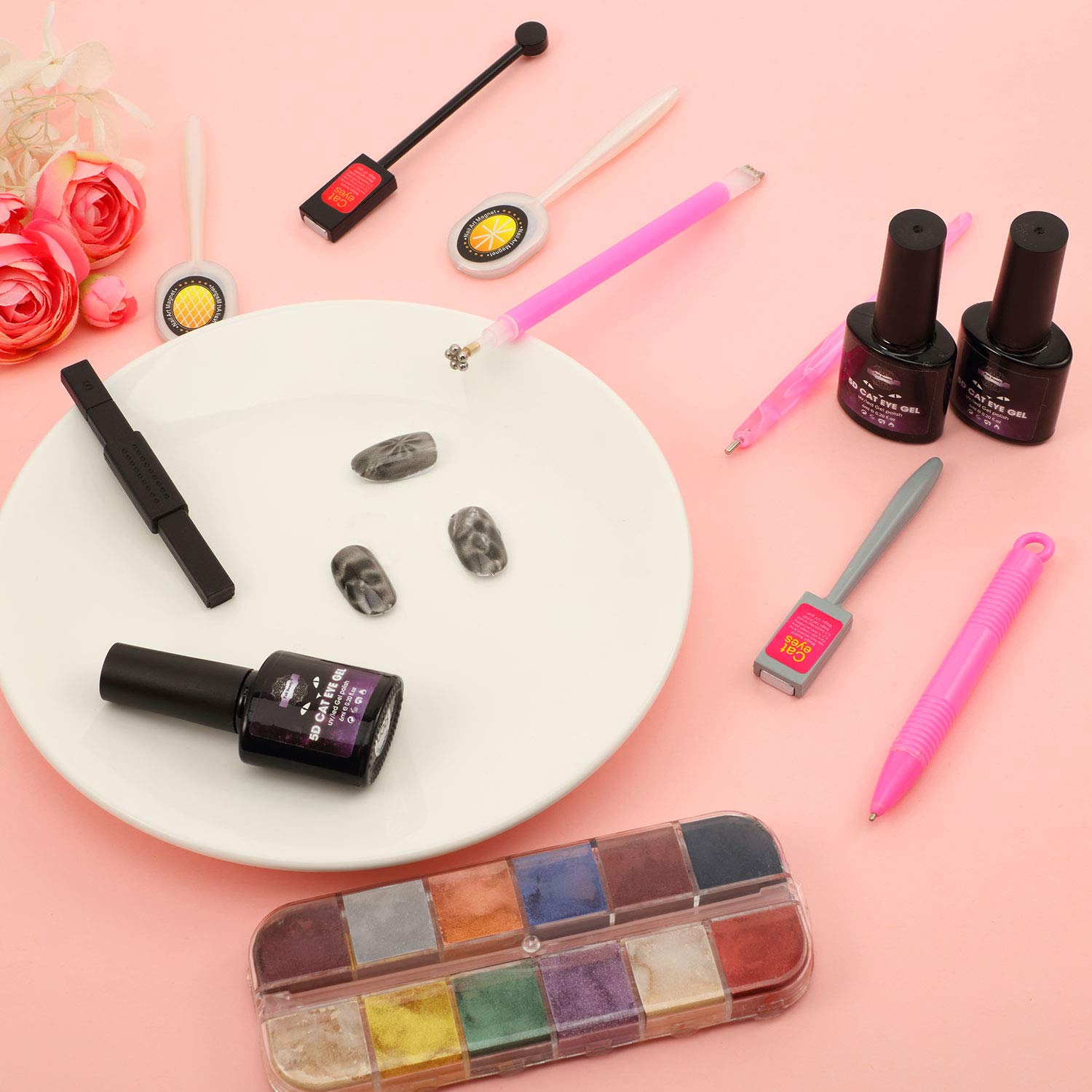 8-Piece Magnetic Stick & Plate Magnet Set for Gel Nail Polish Art - DIY Nail Design Tools for Born Pretty Effect | Perfect for Salon, Home Manicure & Nail Art Enthusiasts