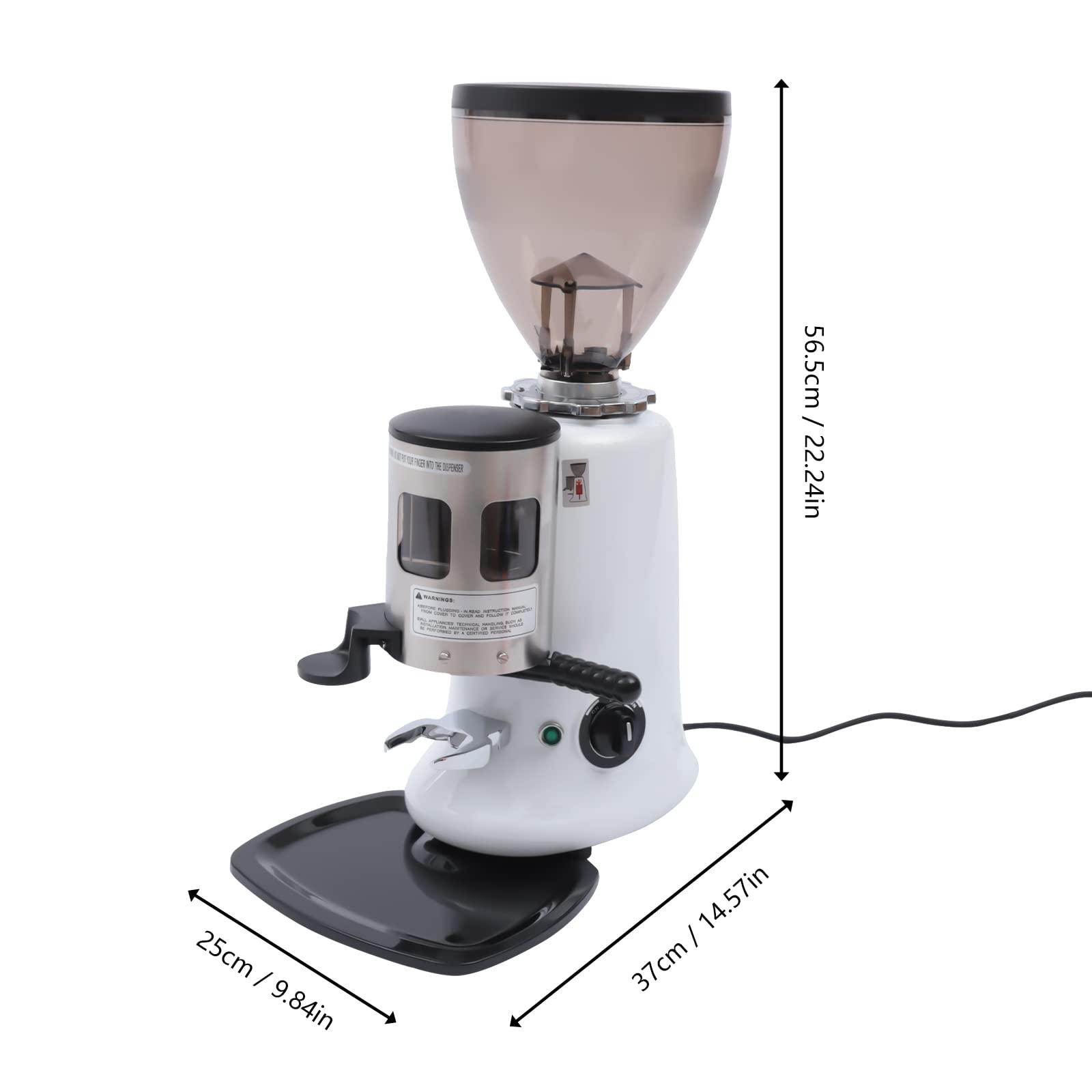 350W Commercial Conical Burr Coffee Grinder - Heavy Duty Cast Aluminum Espresso Grinder with 1200g Capacity & Extra Wide Dosing | Perfect for Coffee Shops, Restaurants & Home Baristas | Fast US Shipping