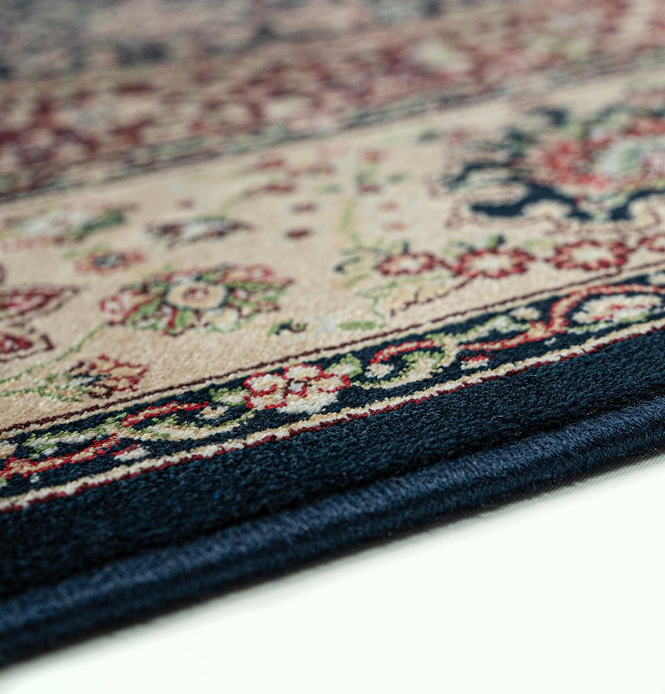 Premium Luxury Velvet Islamic Prayer Rug - Shehzade Majestic Navy Blue Carpet for Home, Mosque & Travel | Soft, Durable & Non-Slip Prayer Mat for Daily Salah