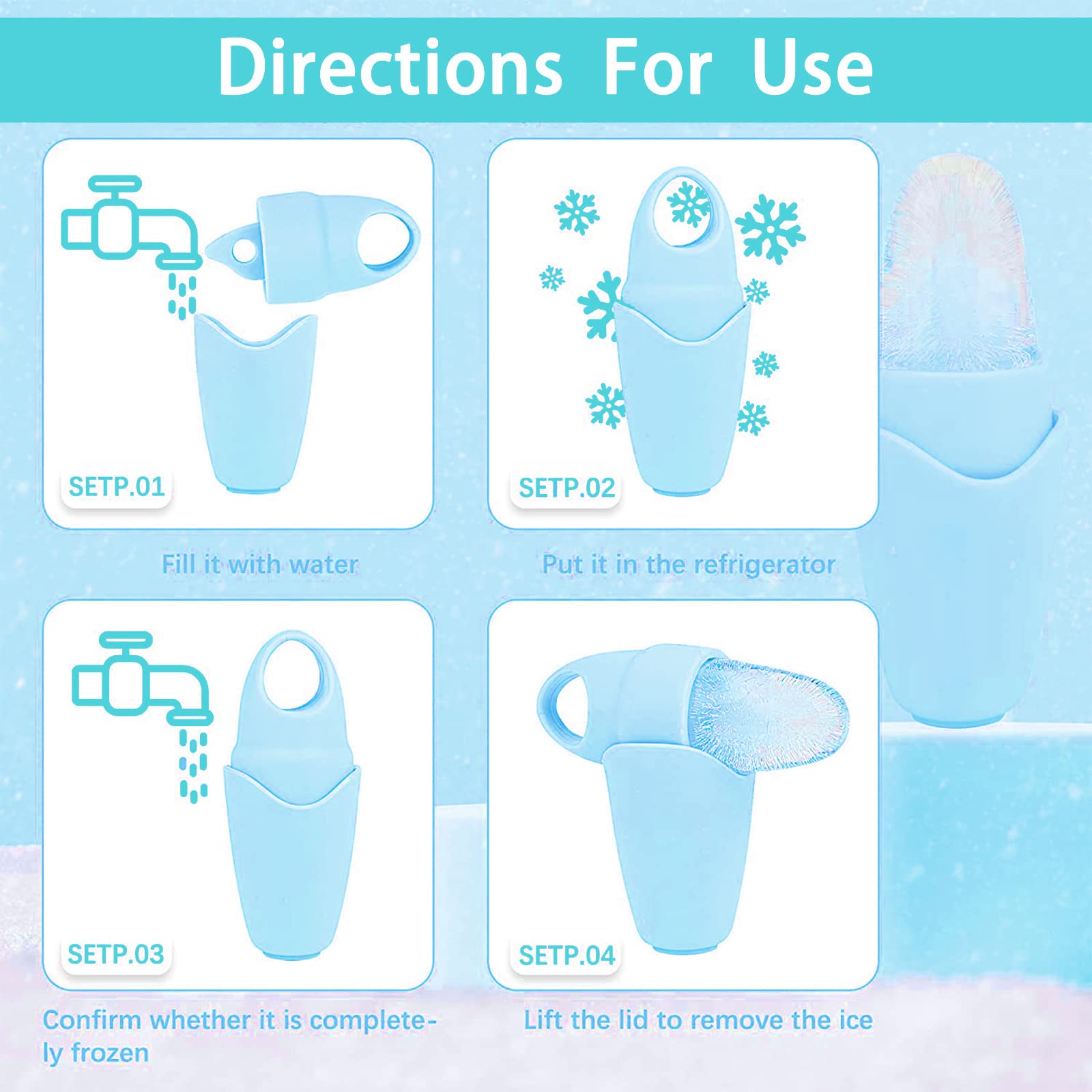 Ice Roller for Face & Eyes - Cooling Gua Sha Facial Massage Tool for Puffiness & Wrinkles - Skin Care & Beauty Essential - Perfect for Morning Routine & Post-Workout Recovery (Blue Eyes Design)