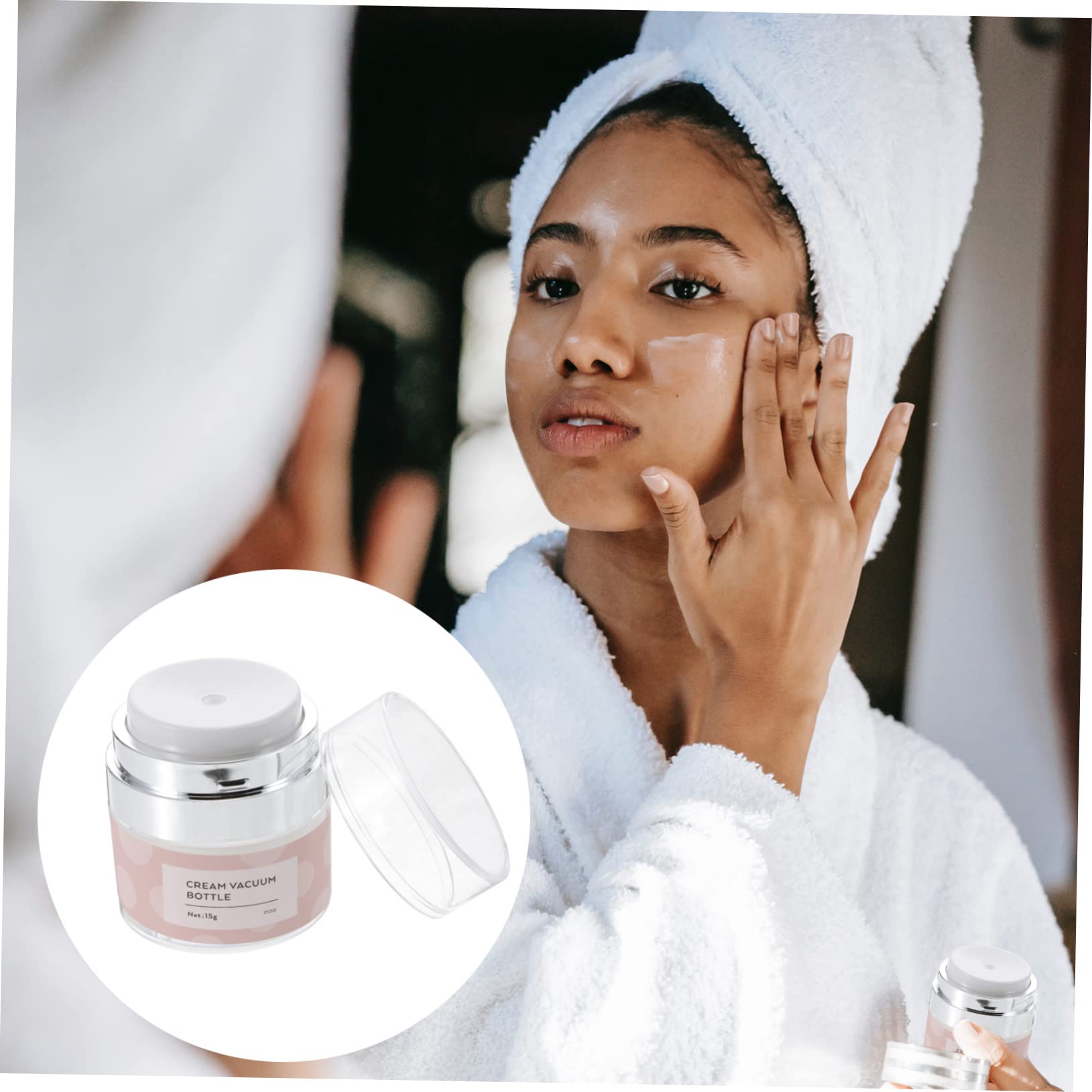 15g Airless Pump Cream Jar - Leakproof Vacuum Bottle for Makeup & Skincare | Travel-Friendly Cosmetic Dispenser | Perfect for Daily Moisturizing & On-the-Go Beauty Routine