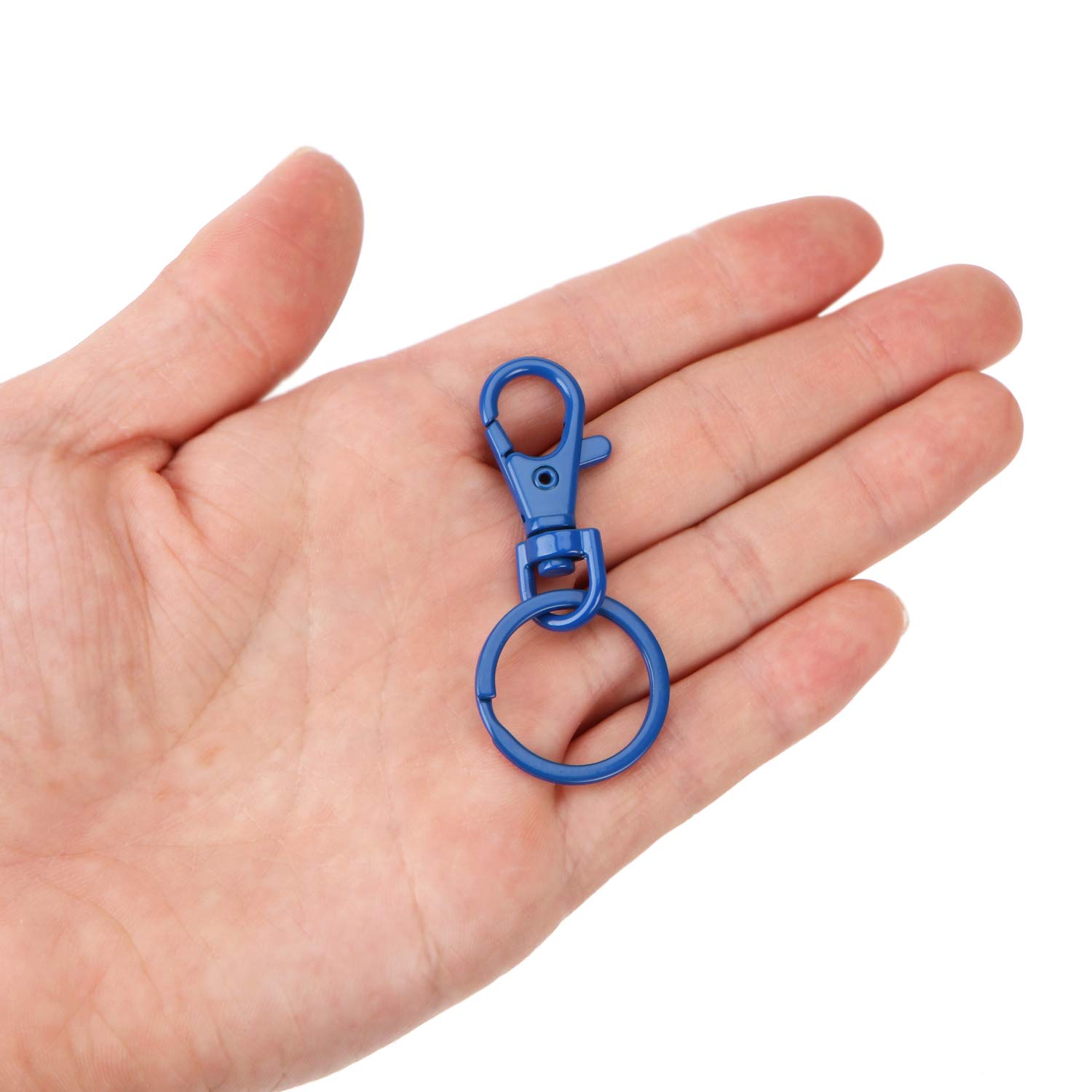 5-Pack Blue Lobster Clasp Key Rings for Keys, Jewelry & Crafts