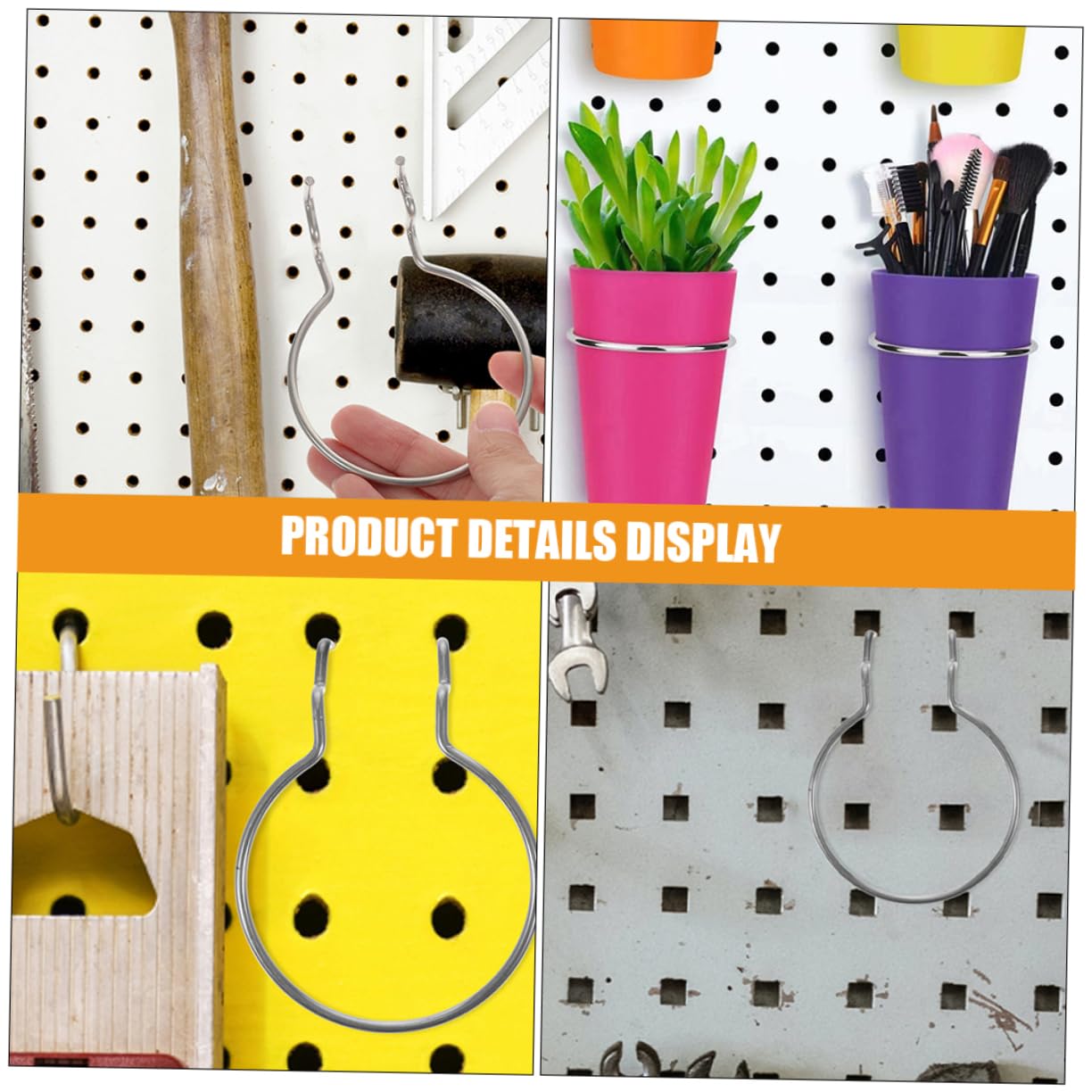 12-Piece Pegboard Hooks Set - Heavy Duty Iron Hooks for Organizing Cups, Bins & Jars - Perfect for Craft Rooms, Garages & Home Organization (Black)