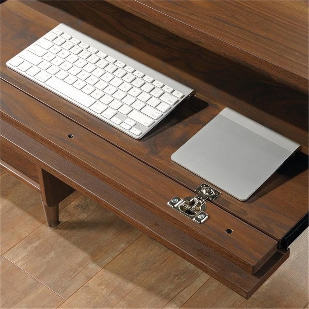 Pemberly Row Transitional Engineered Wood Computer Desk in Grand Walnut - Home Office Desk for Work & Study, Modern Writing Desk for Small Spaces