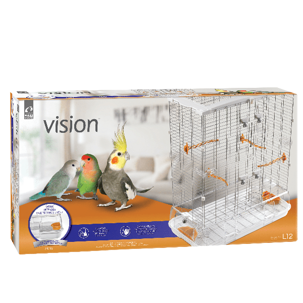 Hari Vision L12 Large Bird Cage for Parrots & Cockatiels - Spacious Aviary with Stand, Removable Tray & Perches - Perfect for Indoor & Outdoor Bird Keeping