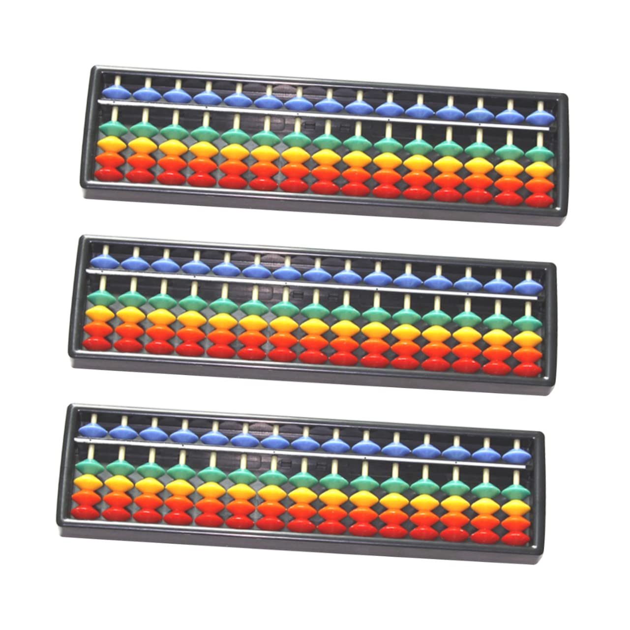 3-Piece 15-Row Educational Abacus Toy for Kids - Math Learning Tool, Counting Practice, and Arithmetic Playset - Perfect for Classroom, Homeschooling & Early Childhood Development