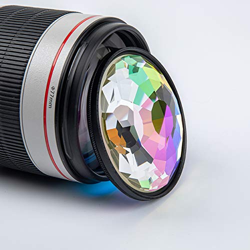 67mm 72mm 77mm 82mm Colorful Kaleidoscope Camera Lens Filter - ND UV Variable Prism FX Filter for DSLR Photography - Creative Light Effects for Portraits, Landscapes & Artistic Shots (Plus72cover)