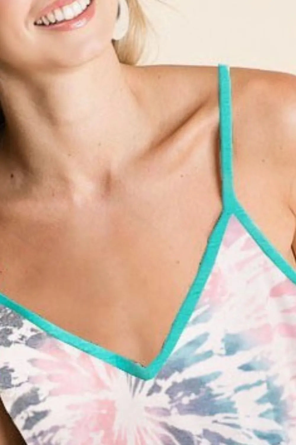 BiBi Tie Dye French Terry Knit Sleeveless Top for Women | Soft Breathable Summer Tank | Casual Wear, Beach Outfits & Yoga Clothes