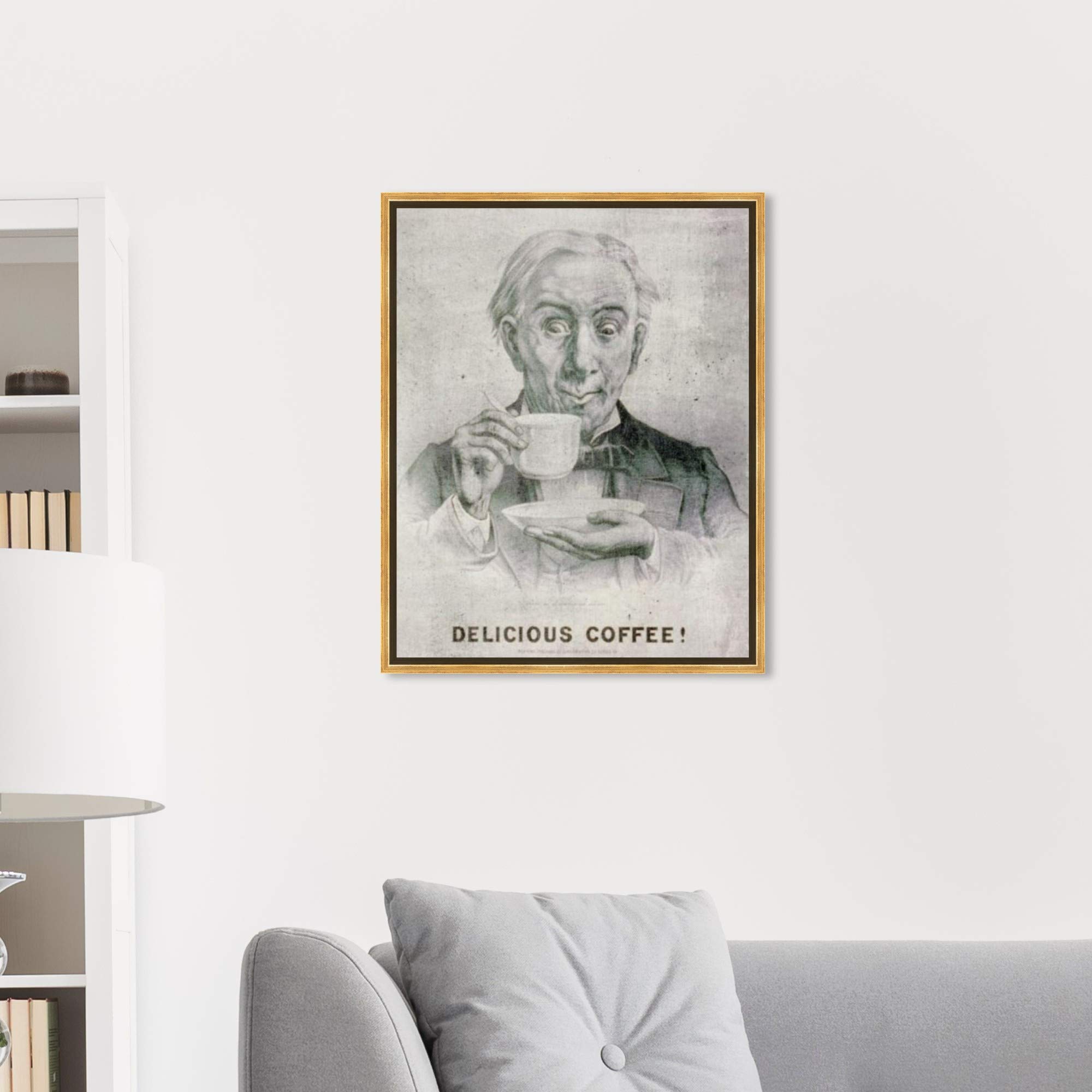 Premium Hatcher & Ethan Drinks & Spirits Framed Canvas Wall Art - 20x24 Inch Gray & White Home Decor - Perfect for Coffee Shops, Bars & Living Room Decoration
