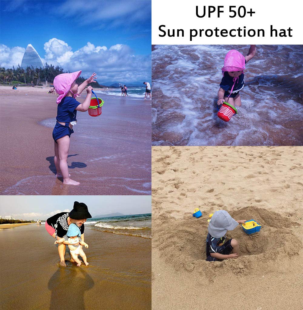 Baby Boys & Girls Sun Hat with UPF 50+ Protection - Adjustable Wide Brim Summer Beach Hat for Toddlers - Perfect for Outdoor Play, Beach Trips, and Sun Protection