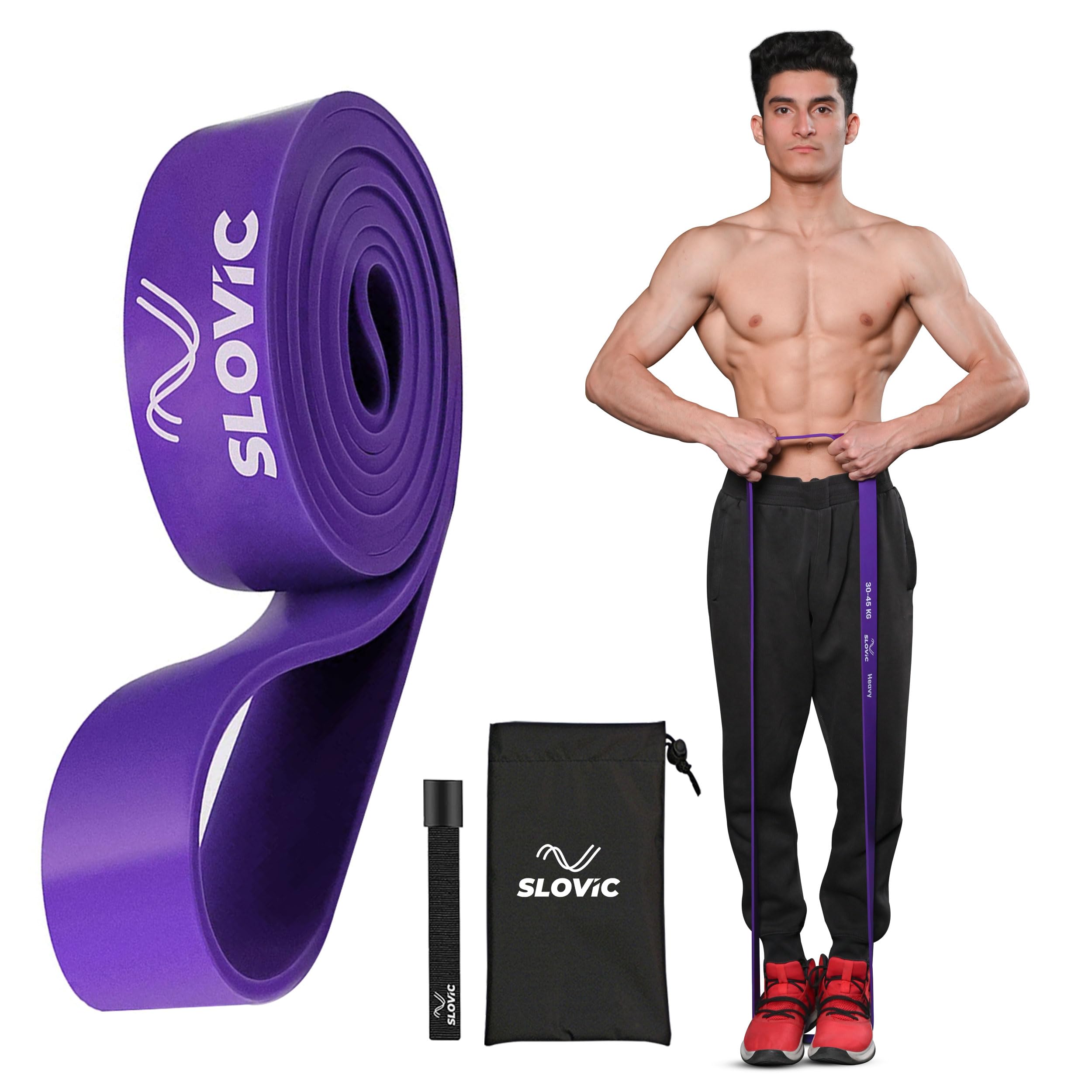 Slovic Resistance Bands Set for Home Workout - Heavy Duty Exercise Bands for Men & Women | Pull Up Assist Bands, Stretching & Strength Training | Perfect for Home Gym, Yoga, Physical Therapy & Fitness Training