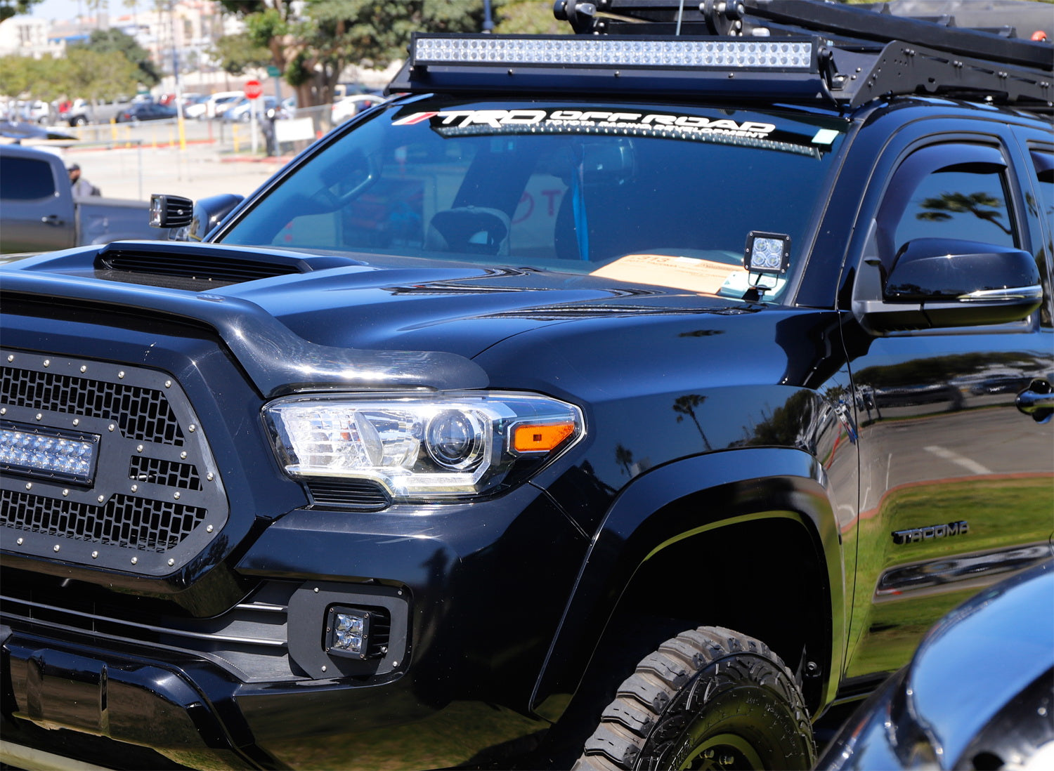 40W CREE LED Pod Light Kit with A-Pillar Brackets & Wiring Harness - Compatible with 2016-2023 Toyota Tacoma - Off-Road, Fog, Ditch Lighting for Trucks & SUVs