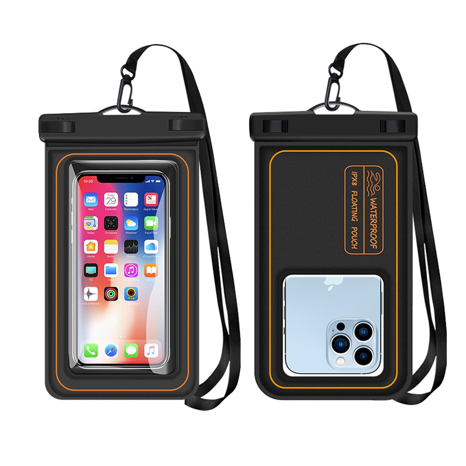 **Waterproof Phone Pouch IPX8 - Floating Dry Bag for iPhone 16/15 Pro Max/14 Plus/13/12/11/XR/XS/SE & Galaxy S24/S23/S22 FE (Up to 7.2