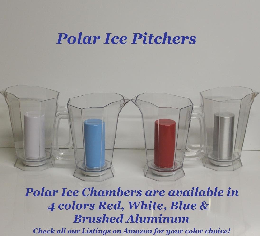 Polar ICE Pitcher with Aluminum Cooling Chamber - Crystal Clear & Brushed Aluminum Design | Perfect for Cocktails, Iced Coffee & Outdoor Entertaining
