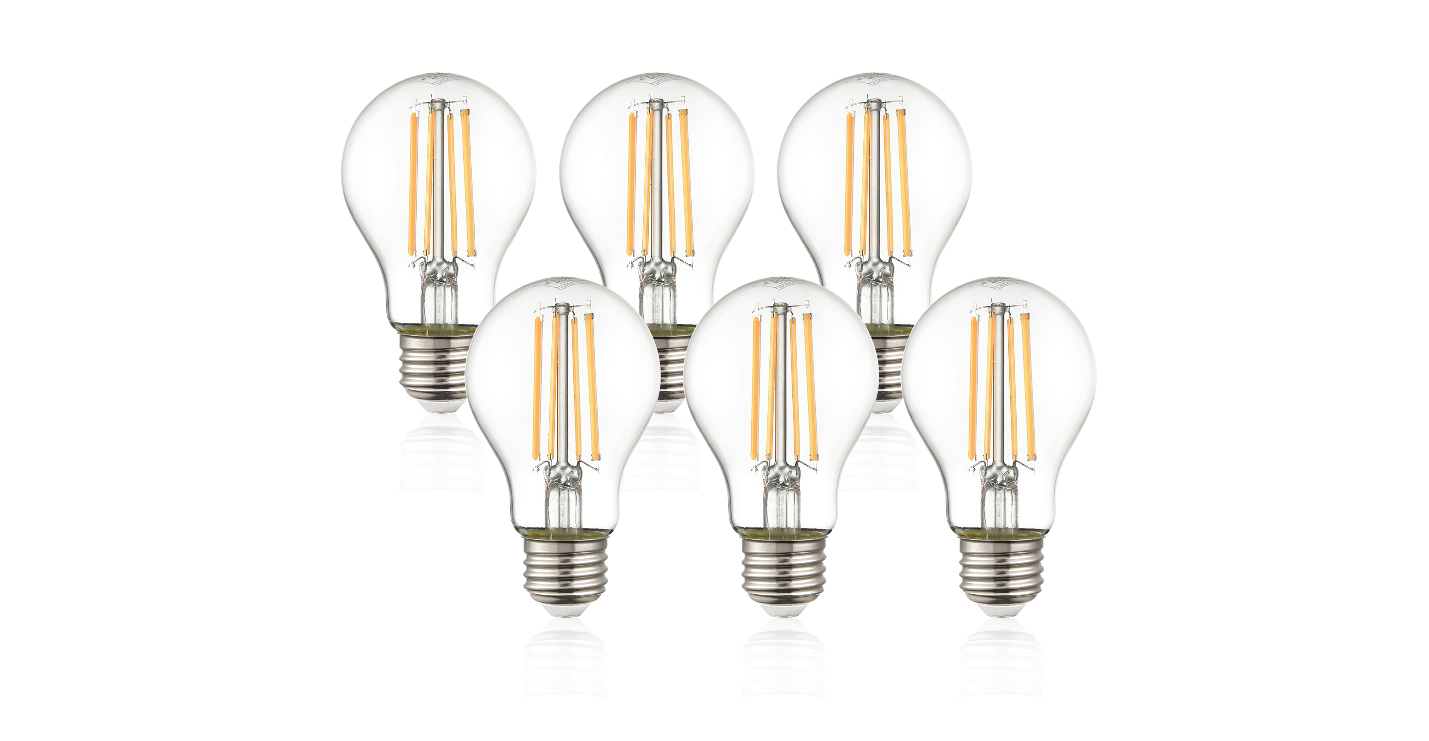 Aria A19 LED Filament Light Bulb - Vintage Edison Style, 60W Equivalent, Warm White 2700K, Dimmable - Perfect for Bedroom, Living Room, Restaurant & Cafe Decor