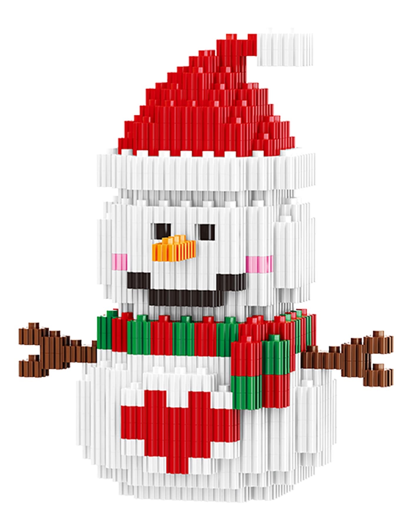Christmas Snowman Building Blocks - Compatible with Lego Micro Blocks, Stacking Toys for Kids Ages 6-12 | Holiday & New Year Gift for Boys & Girls | Perfect for Christmas Decorations, Winter Playtime & STEM Learning Activities