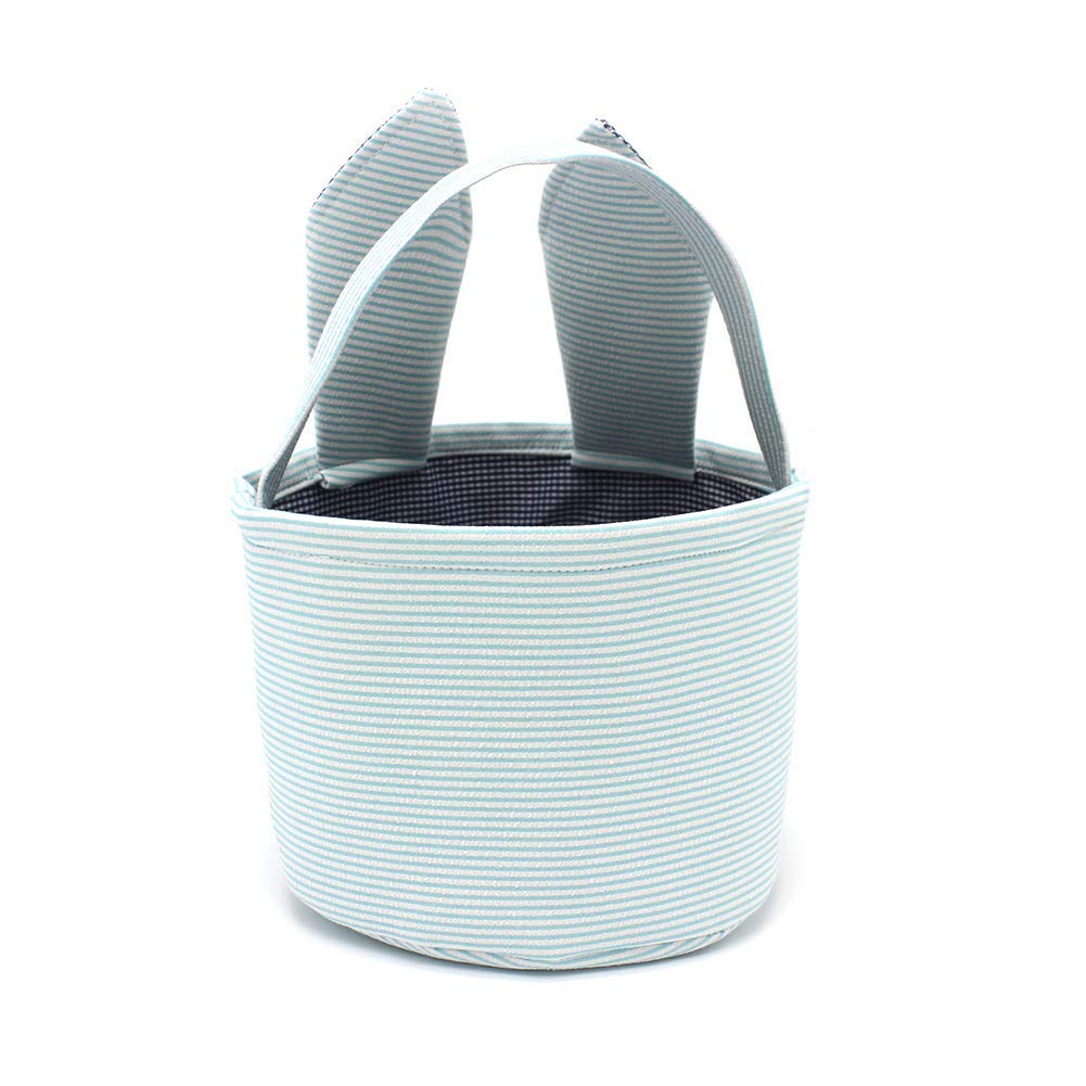 Easter Bunny Basket with Bunny Ears - Blue Easter Egg Bucket for Kids - Perfect for Easter Egg Hunts, Party Favors & Spring Celebrations