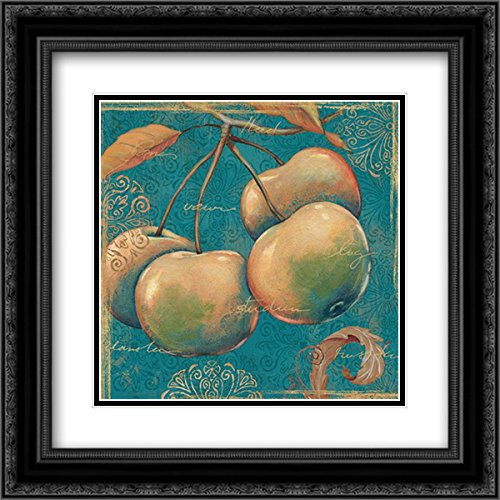 Brissonnet Daphne 15x15 Black Ornate Framed Double Matted Museum Art Print - Lovely Fruits III Wall Decor for Living Room, Bedroom & Office