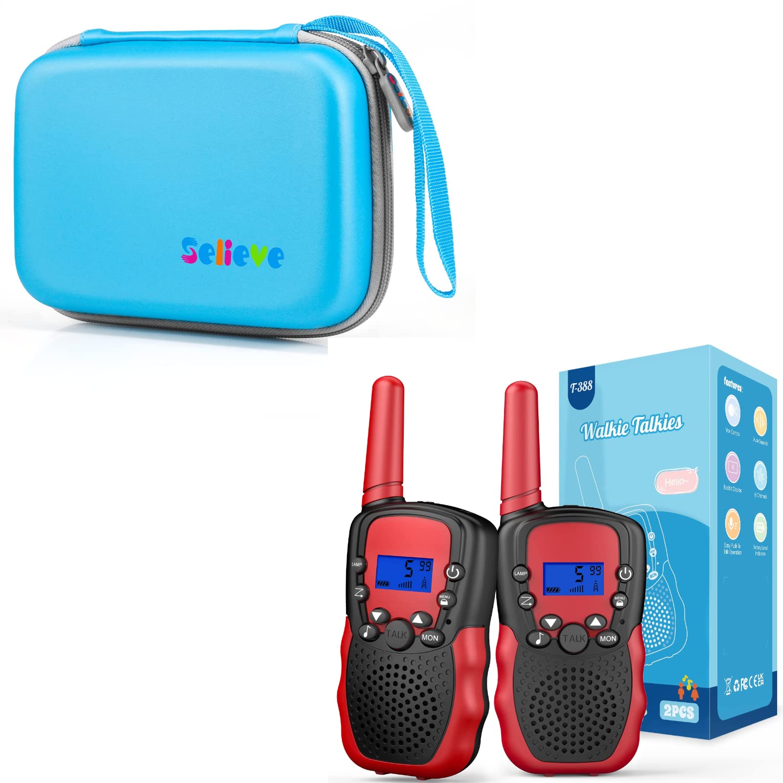 Selieve Kids Walkie Talkies for Outdoor Play - 22 Channel Long Distance 2 Way Radios for Boys & Girls Ages 4-8 | Perfect for Camping, Hiking, Backyard Adventures and Birthday Gifts for 5-8 Year Olds