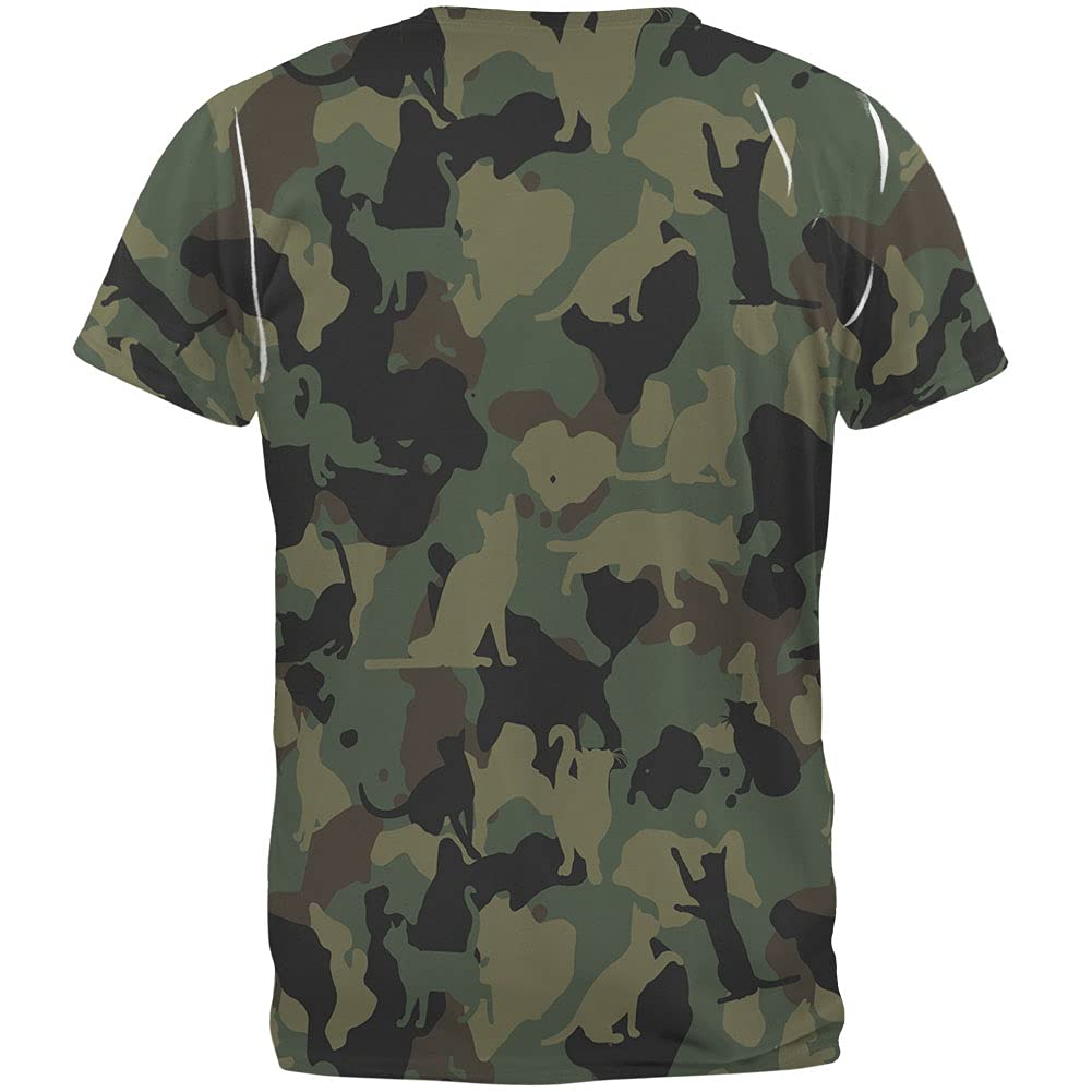 Camo Cat Print T-Shirt for Adults - Funny Animal Lover Tee for Casual Wear & Gifts