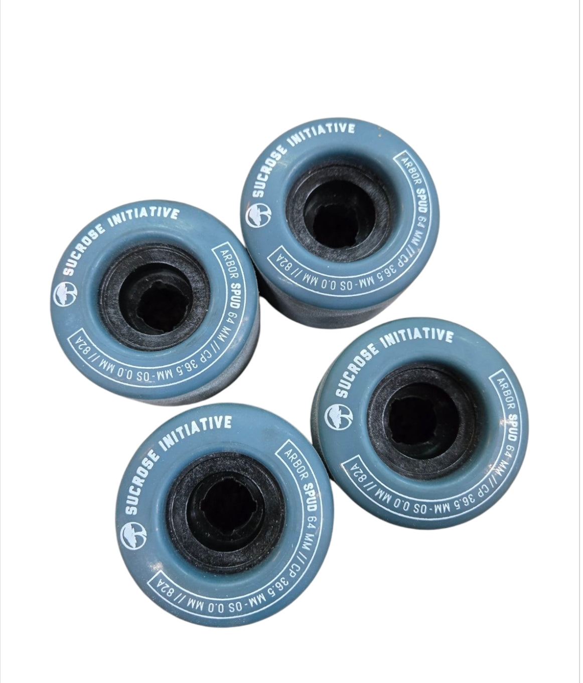 ARBOR SUCROSE 64mm 82a Skateboard Wheels - Slate Blue | Smooth Ride for Cruising & Street Skating