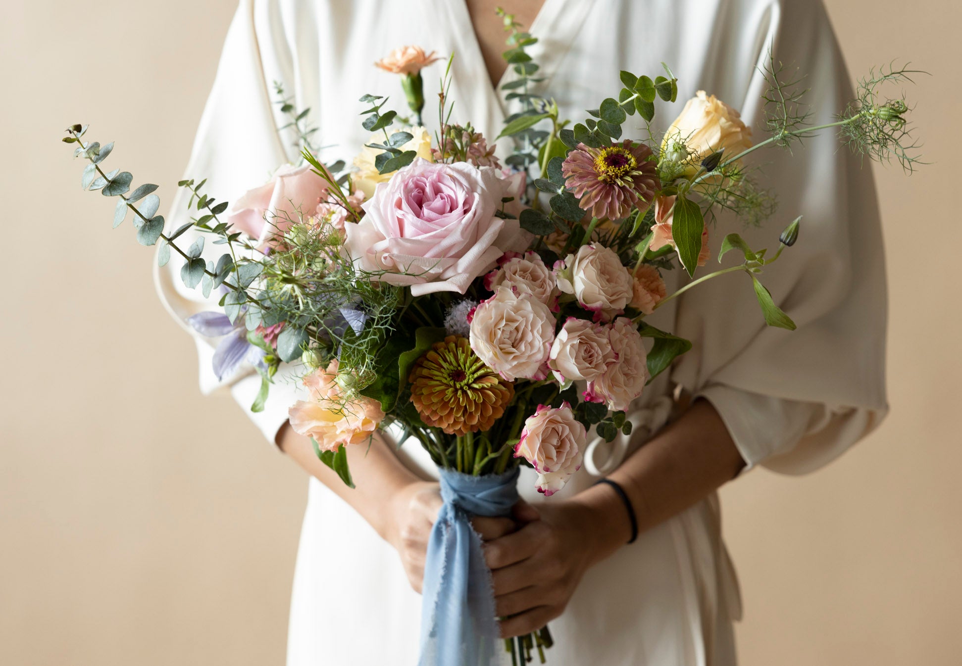 Elegant Great Dixter Pastels Bridal Bouquet - Handmade Silk Wedding Flowers for Brides, Bridesmaids & Wedding Decor