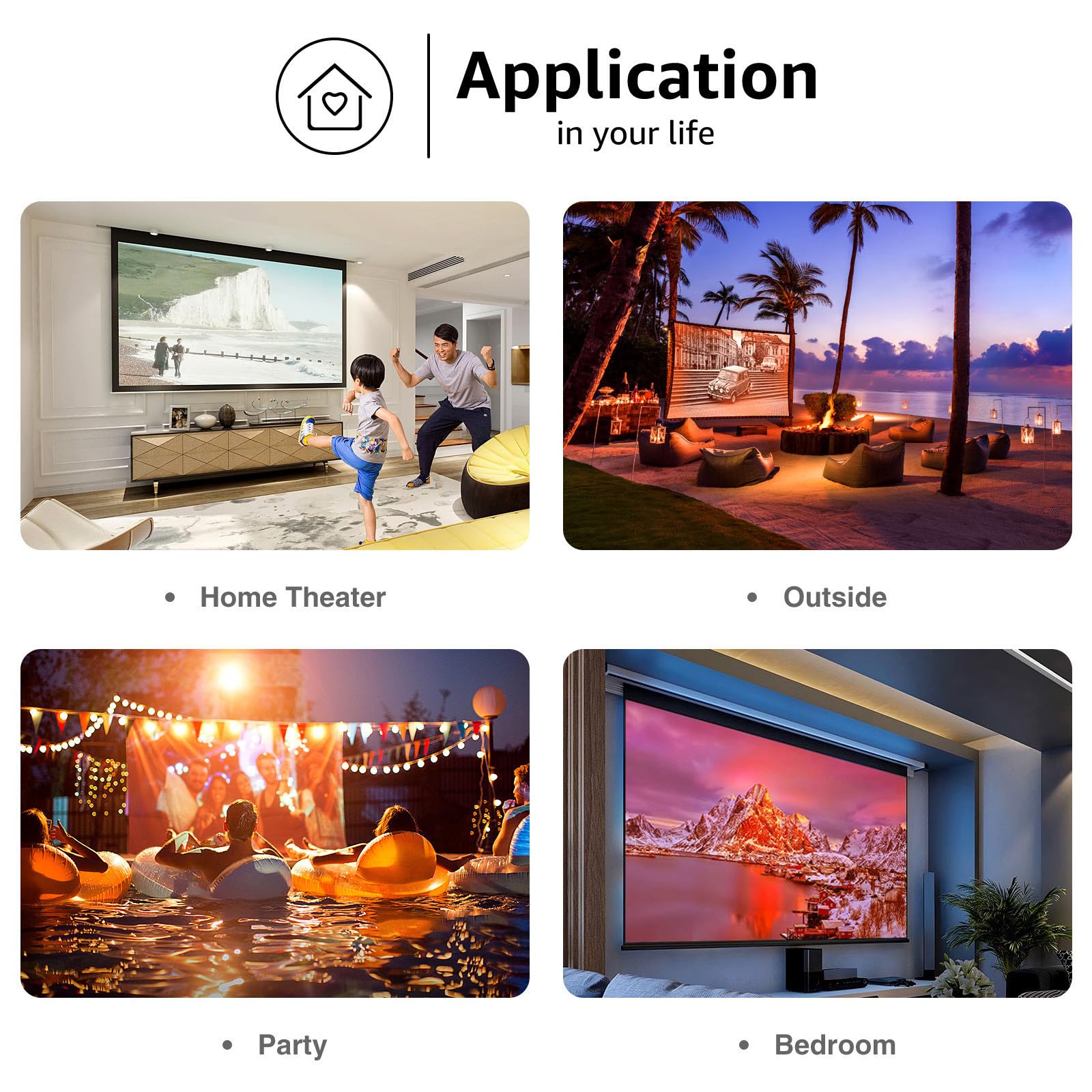 RYMMKOP Mini Projector - Portable HD LED Projector for Home Theater, Outdoor Movies & Kids Cartoons | HDMI & USB Connectivity | Perfect for Family Movie Nights, Birthday Gifts & Camping Entertainment