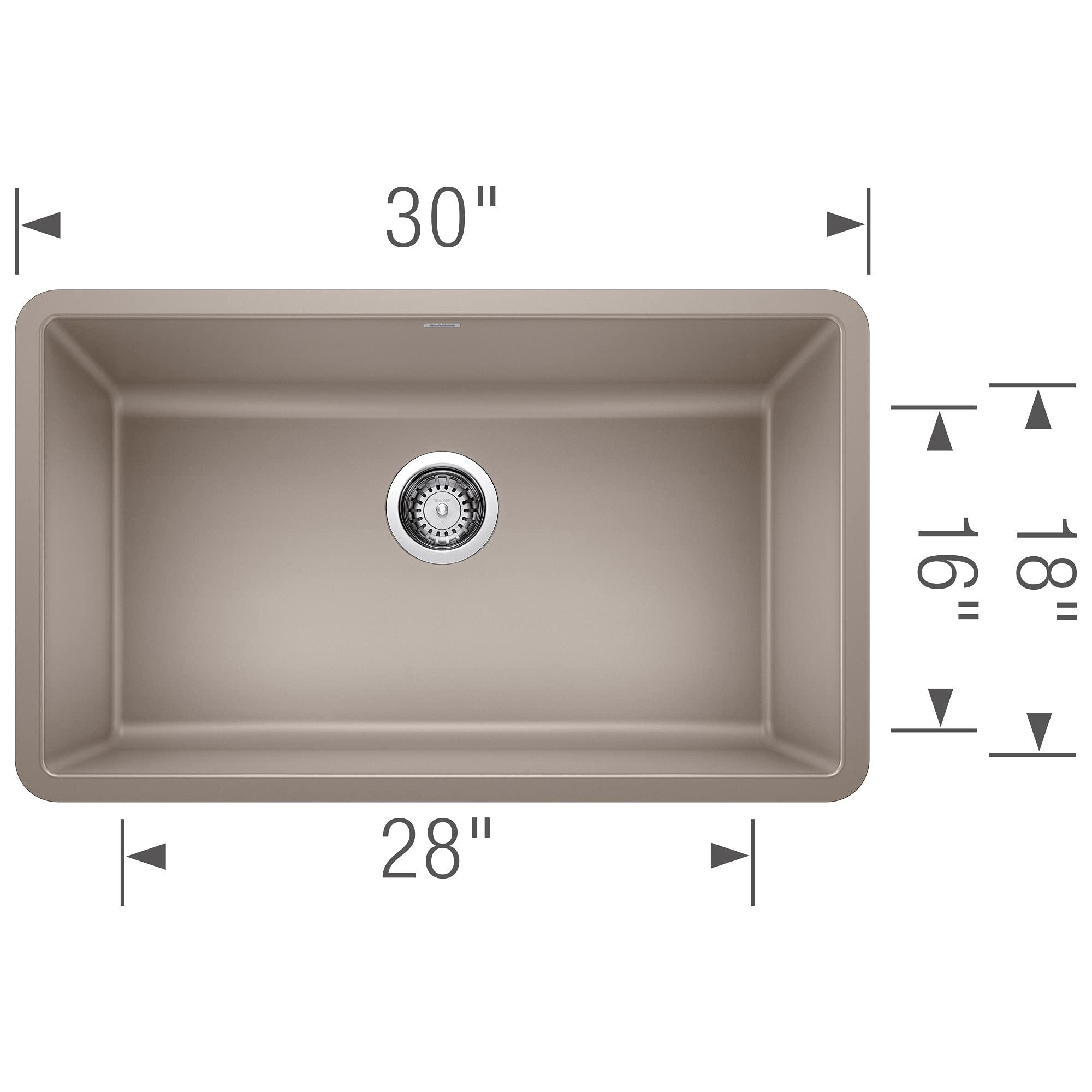 BLANCO 442531 Precis 30-Inch Single Bowl Kitchen Sink in Truffle Brown - Perfect for Modern Farmhouse & Contemporary Kitchen Designs
