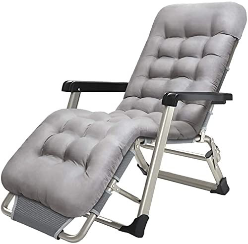 Zero Gravity Recliner Chair with Cushion - Oversized Patio Lounge Chair for Pool, Beach, Camping & Lawn - Foldable Design for Indoor, Office & Sunbathing - Comfortable Gray Outdoor Reclining Chair for Relaxation & Stress Relief