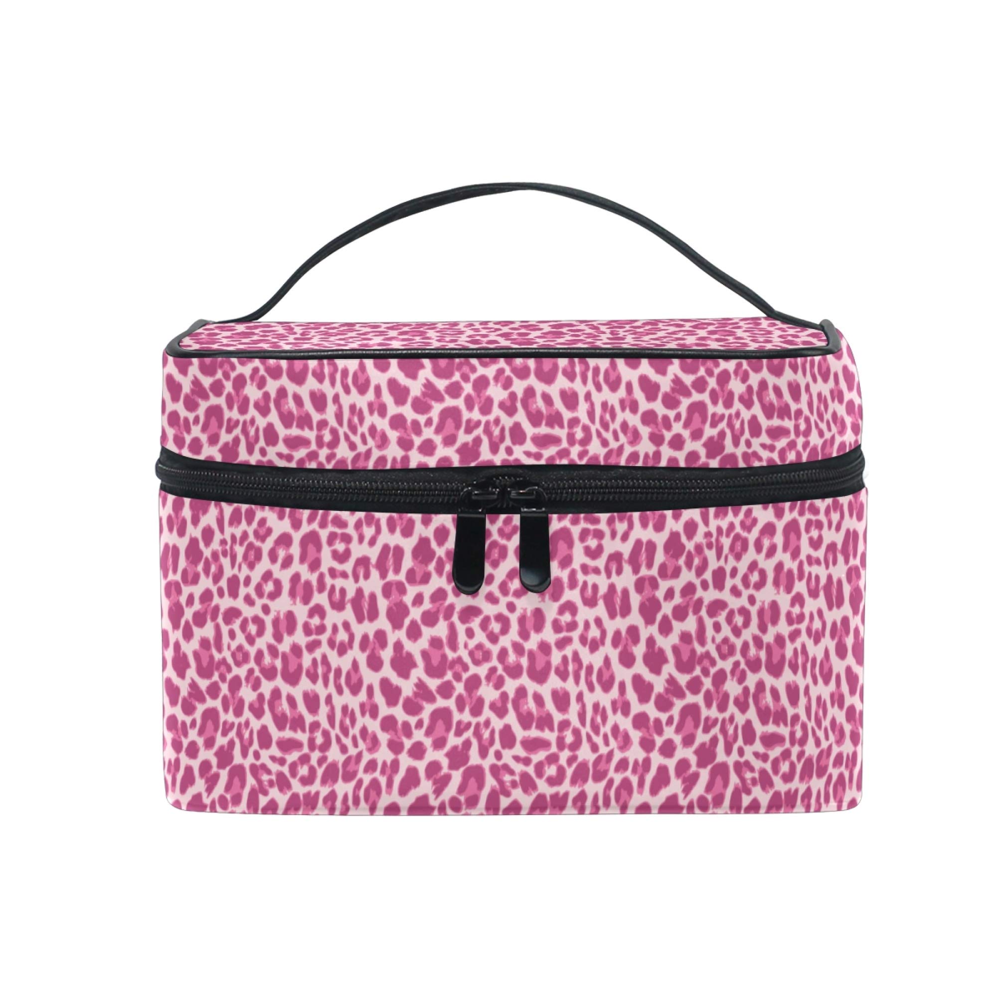 Pink Leopard Makeup Bag for Women - Travel Cosmetic Organizer | Perfect for Toiletries & Beauty Essentials on the Go