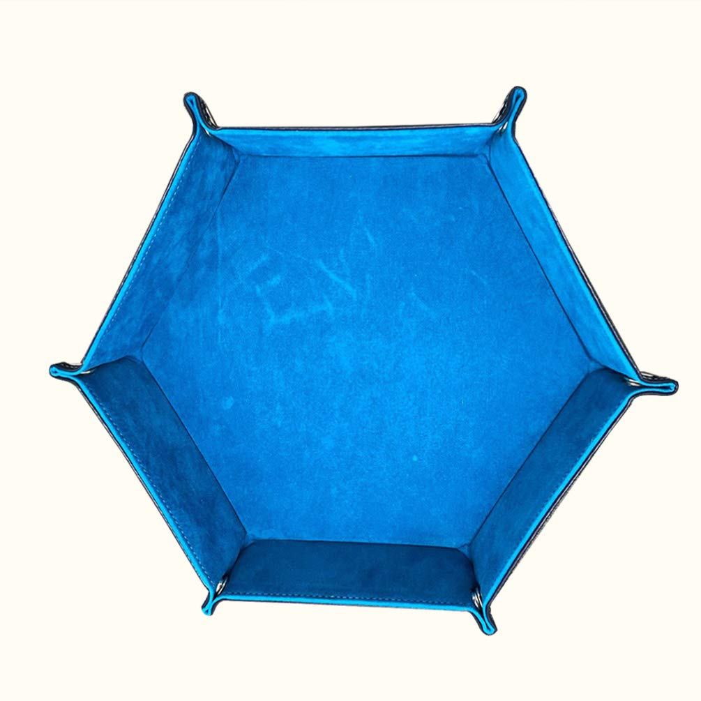 Premium Hexagon Dice Tray - Genuine Leather RPG Dice Rolling Tray for Dungeons & Dragons, MTG, Board Games & Tabletop Gaming Accessories