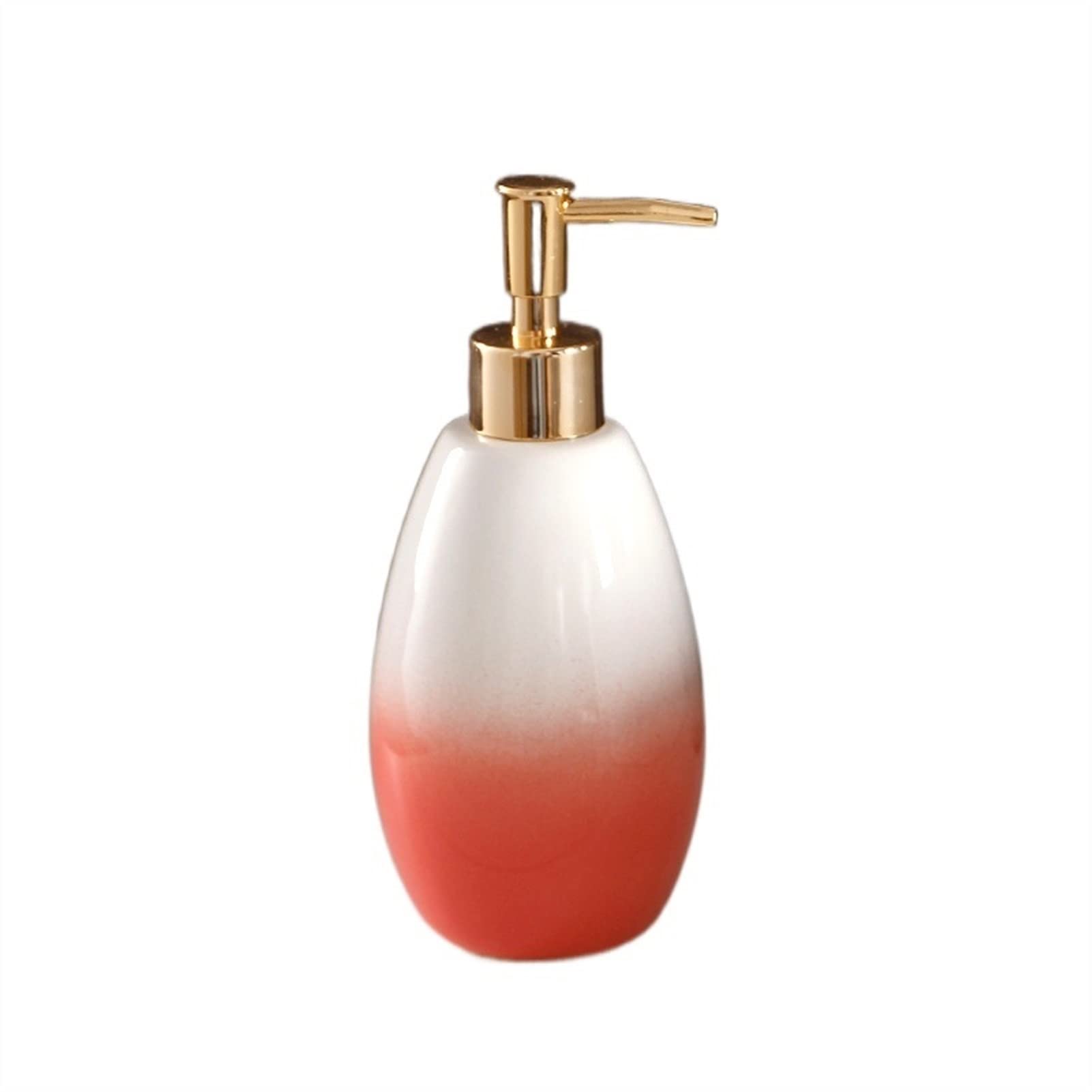 Nordic Style Orange Gradient Soap Dispenser - Portable Refillable Liquid Bottle for Bathroom, Kitchen, or Travel | Toothbrush Holder & Soap Dish Included | Perfect for Home, Office, and Hotel Use