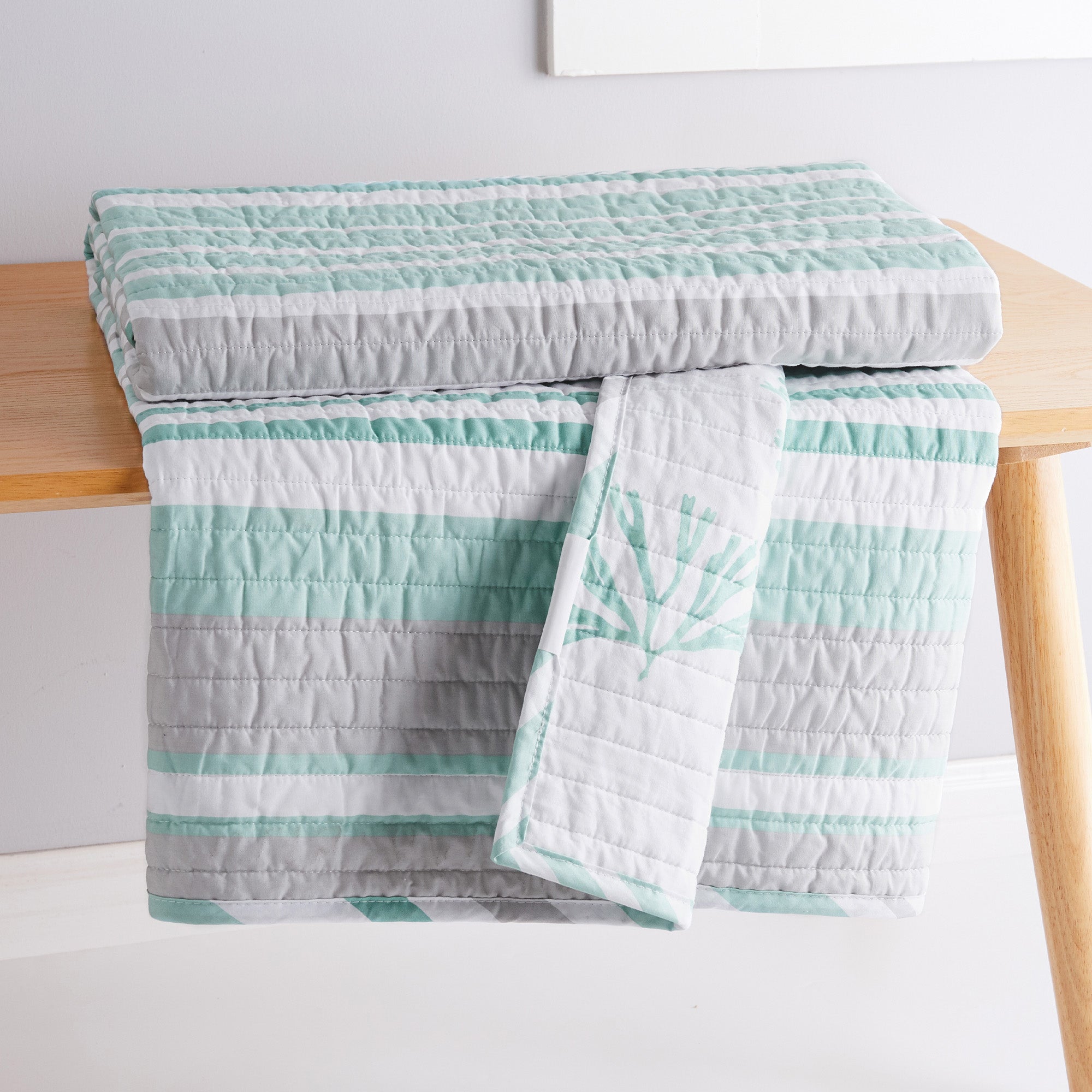 Truro Stripe Quilted Throw Blanket - Soft Cozy Bedspread for Couch, Sofa & Bed - Perfect for Home Decor, Living Room & Gift Giving