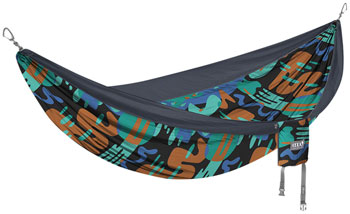 Eagles Nest Outfitters DoubleNest Hammock - Lightweight Camping Hammock with Comfortable Print Design in Lagoon/Charcoal Colors - Perfect for Backpacking, Camping & Outdoor Relaxation