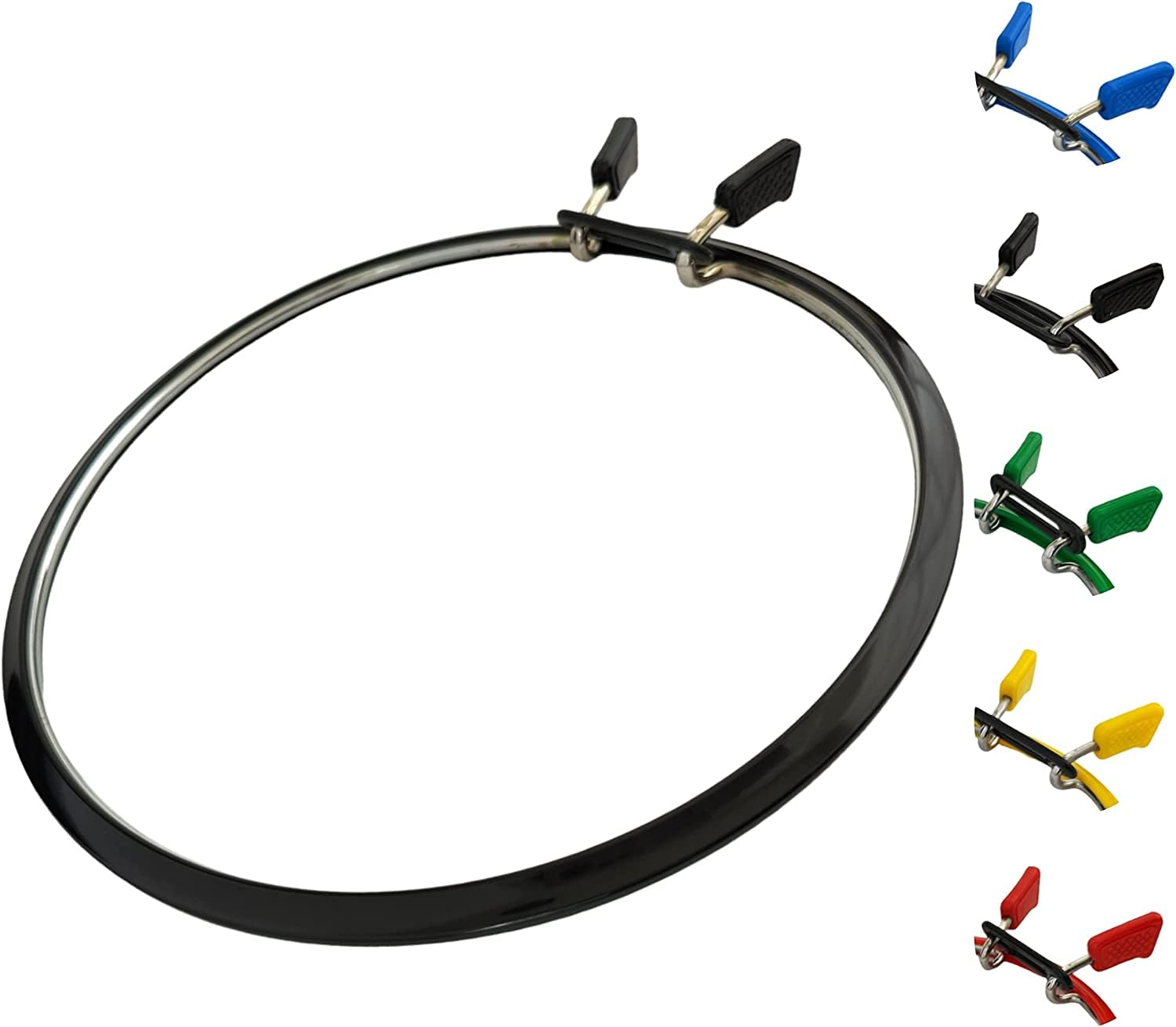 Premium Metal Spring Tension Embroidery Hoops - Cross Stitch & Darning Hoop Set (Black, Large) - Perfect for Hand Embroidery, Needlework & Fabric Crafts