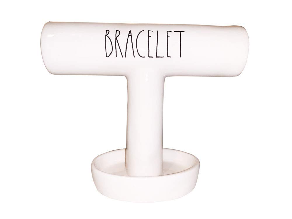 Rae Dunn by Magenta LL Handmade Ceramic Bracelet Holder - Elegant Jewelry Organizer for Bracelets, Rings & Necklaces | Perfect for Bedroom Vanity, Bathroom Counter & Gift Giving