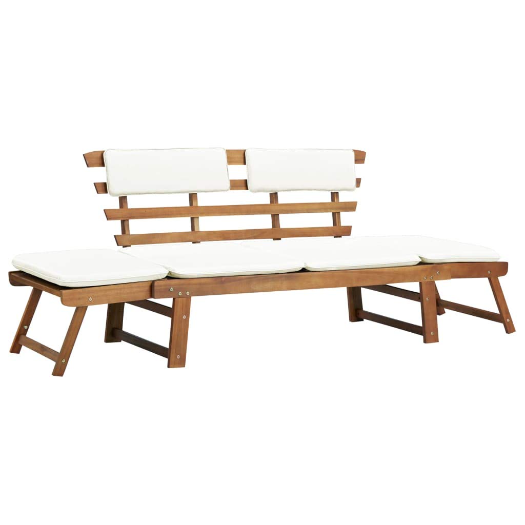 Patio Sofa with Seat Cushion - Outdoor Bench Loveseat & 2-in-1 Convertible Daybed - Durable Garden Furniture for Park, Yard, Deck, or Poolside Relaxation