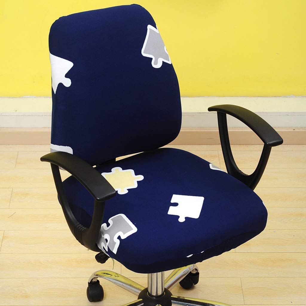 Removable Armrest Chair Cover Set - Resilient Dining Room, Computer & Office Chair Slipcover - Navy Blue - Perfect for Home, Office & Workspace