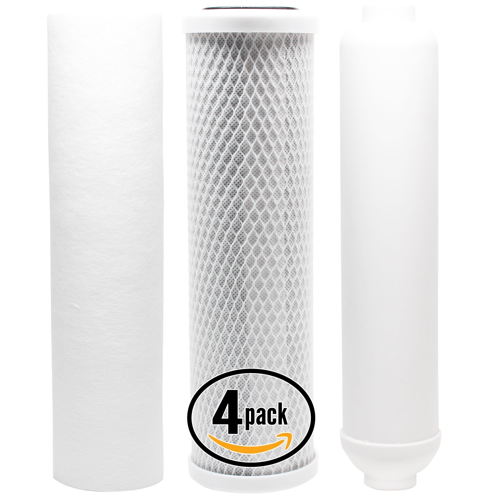 4-Pack Replacement Filter Kit for BNF KTROSYS RO System - Carbon Block, PP Sediment & Inline Water Filters - Denali Pure Brand - Perfect for Home & Office Water Purification Systems