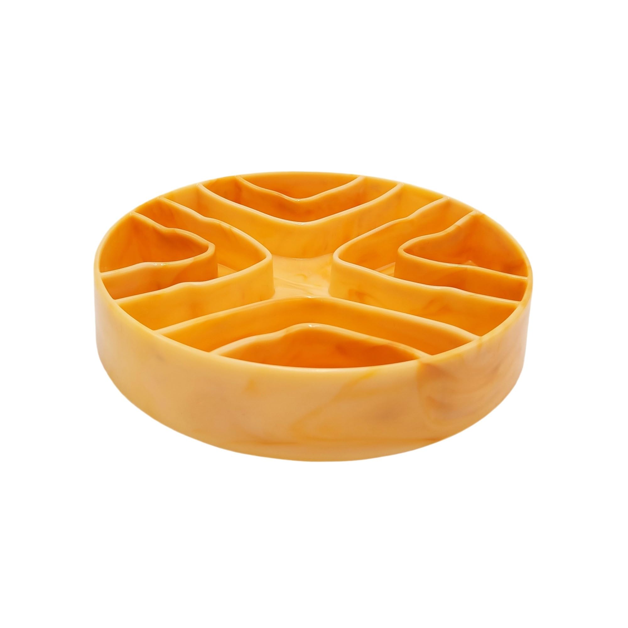 8 Inch Slow Feeder Dog Bowl - Anti Gulping Healthy Eating Pet Bowl for Small & Medium Dogs & Cats - Light Gold - Perfect for Fast Eaters & Portion Control at Mealtime
