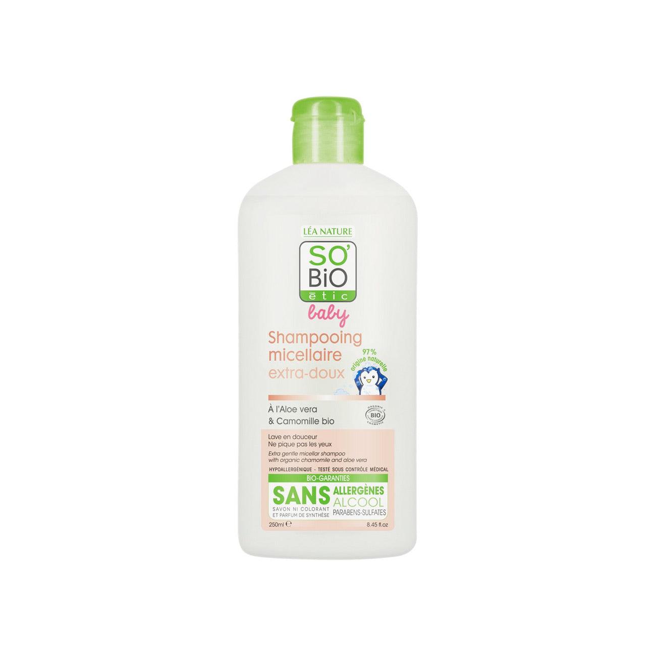 Bebe Extra Gentle Micellar Shampoo for Babies - Hypoallergenic, Tear-Free & Sulfate-Free Formula - Perfect for Newborns & Sensitive Skin - Daily Hair Wash & Scalp Care