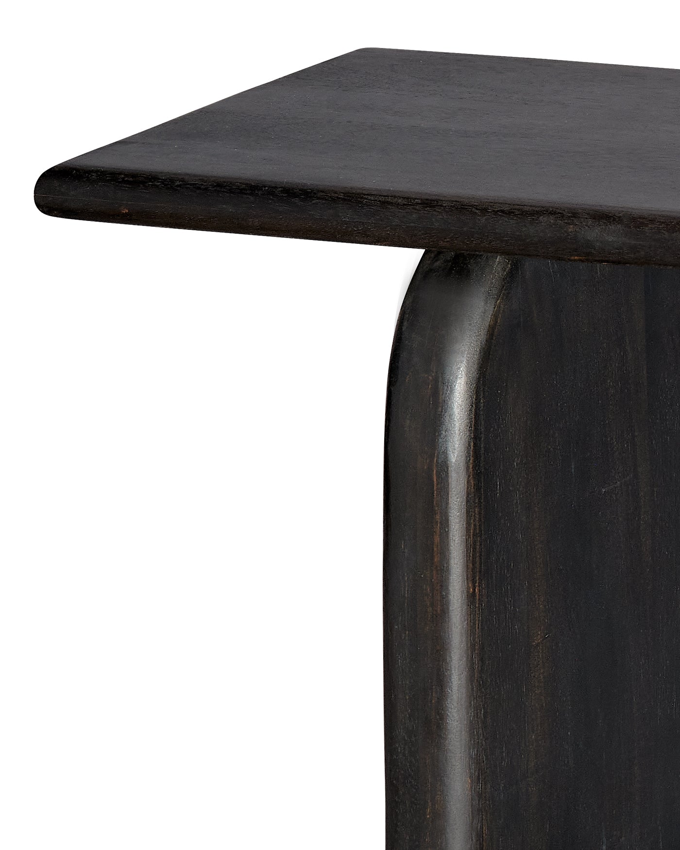 Arc Bench Black Wood - Modern Outdoor Wooden Bench for Patio, Garden, and Backyard Decor